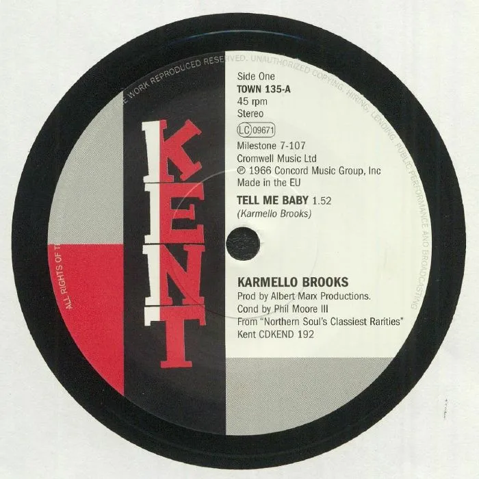 Front cover — Karmello BROOKS / CARLA THOMAS — Tell Me Baby