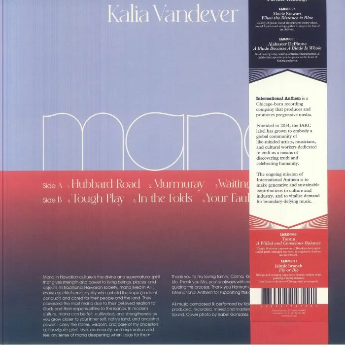 Обратная сторона обложки — Kalia VANDEVER — Mana