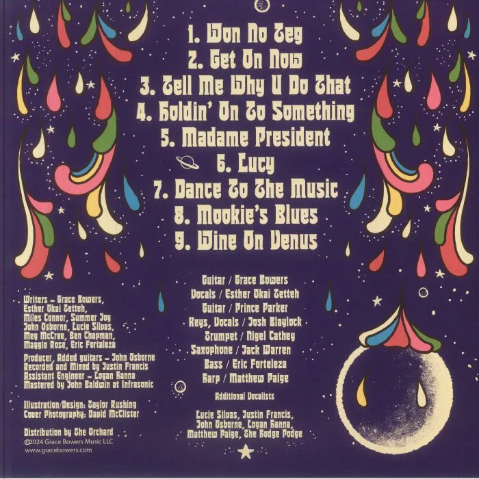 Back cover — Grace BOWERS & THE HODGE PODGE — Wine On Venus