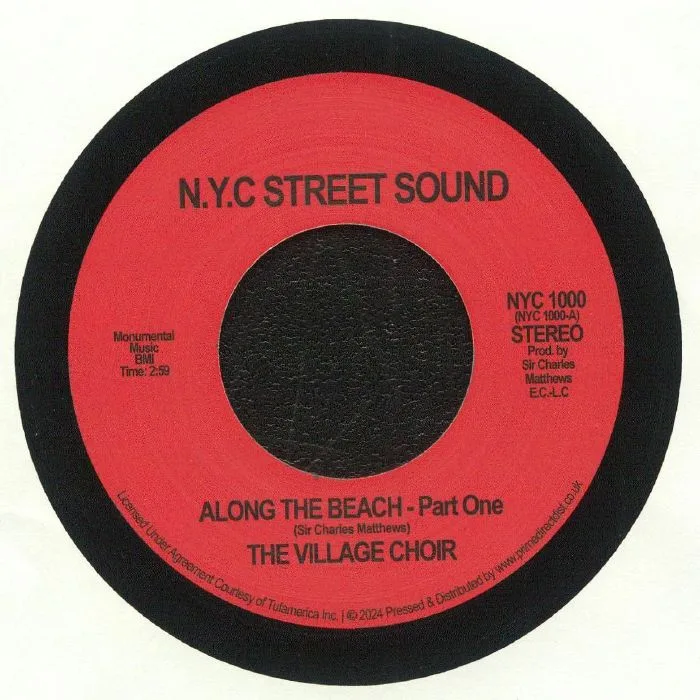 Front cover — The VILLAGE CHOIR — Along The Beach Part 1 (Record Store Day RSD 2024)