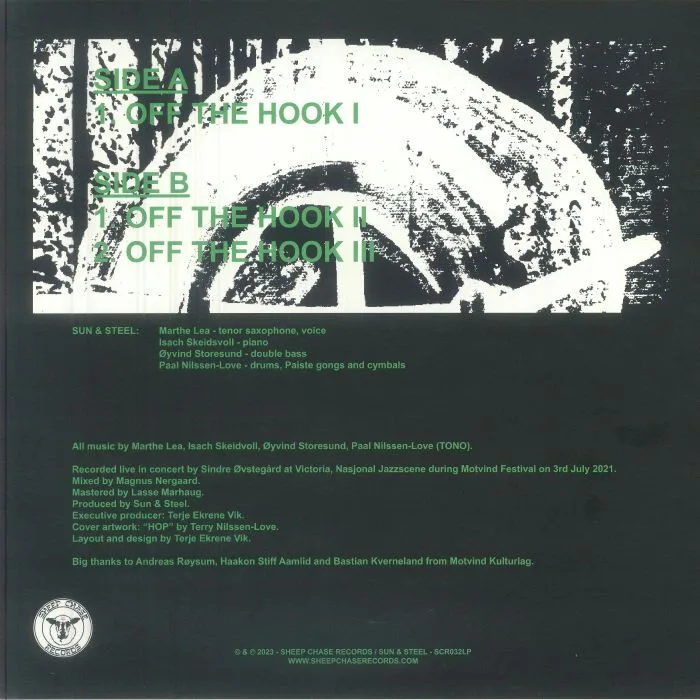 Back cover — SUN & STEEL — Off The Hook! Live At Motvind