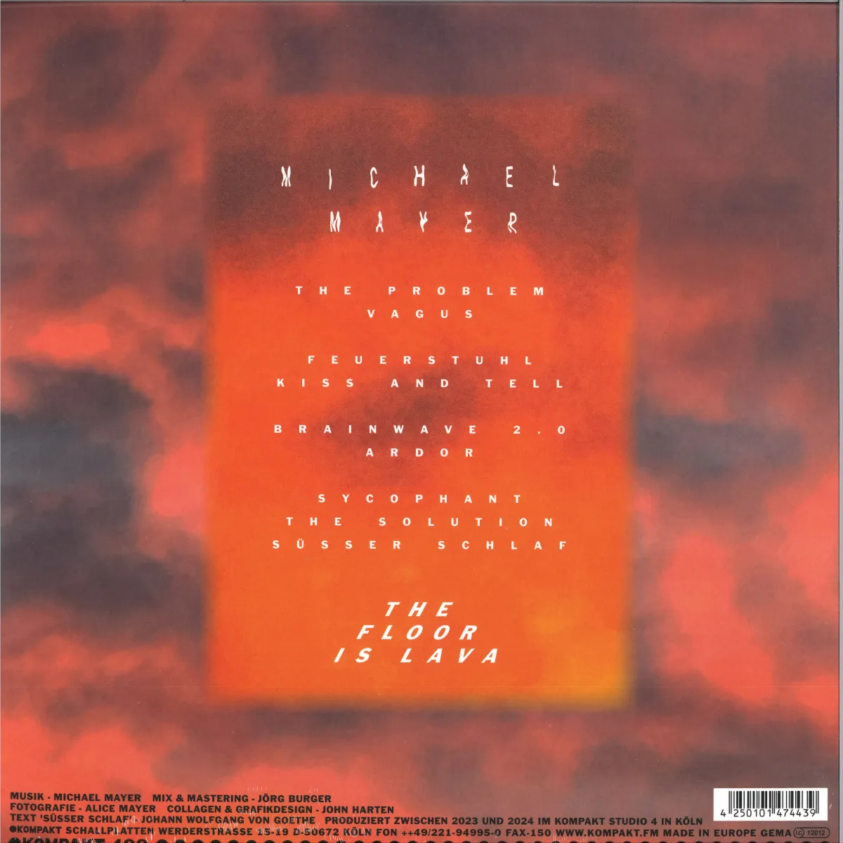 Back cover — Michael Mayer — The Floor Is Lava LP 2x12"