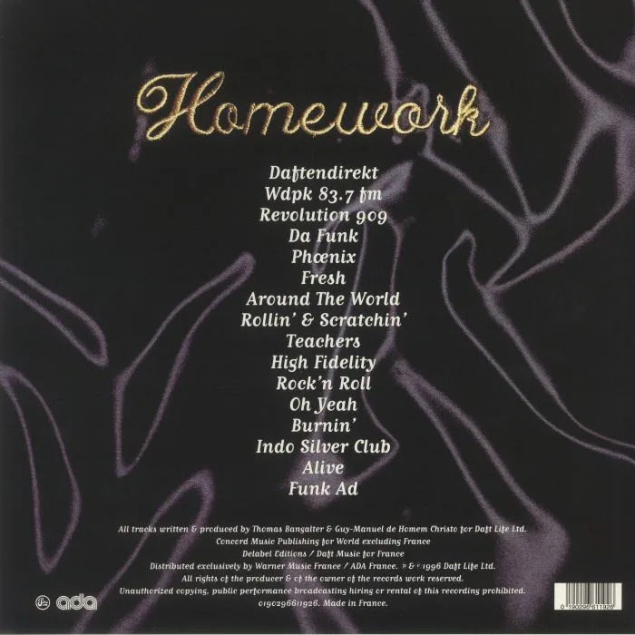 Back cover — DAFT PUNK — Homework (reissue)