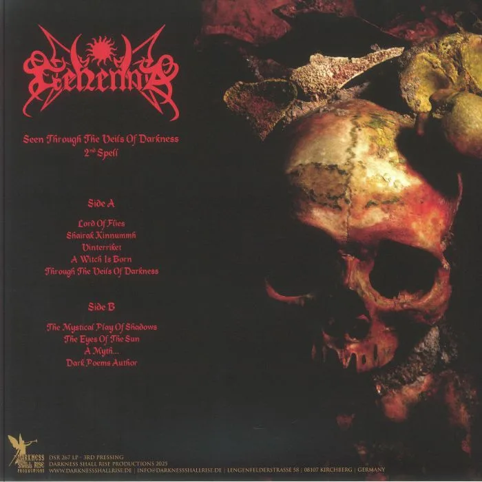 Back cover — GEHENNA — Seen Through The Veils Of Darkness (The Second Spell) (reissue)