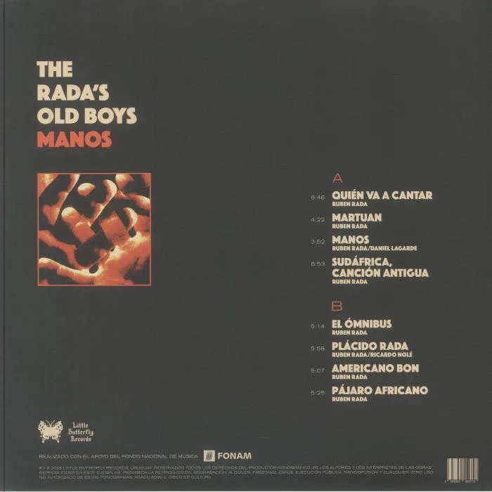 Back cover — The RADA'S OLD BOYS — Manos