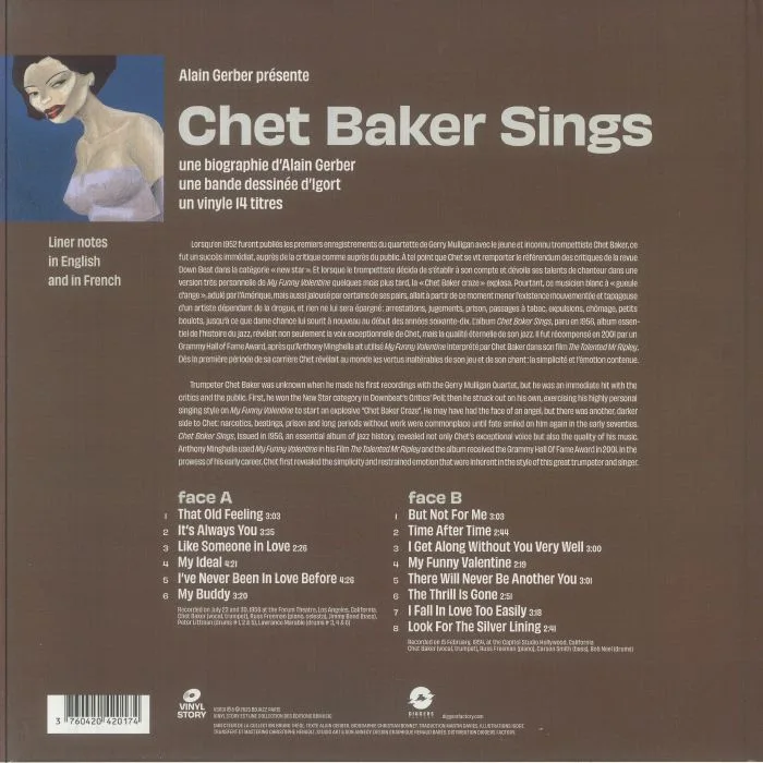 Обратная сторона обложки — Chet BAKER — Chet Baker Sings (Vinyl Story)
