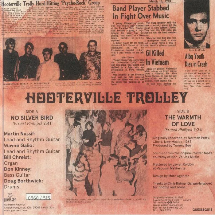 Обратная сторона обложки — HOOTERVILLE TROLLEY — No Silver Bird (mono) (reissue)