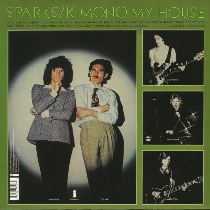 Back cover — SPARKS — Kimono My House (reissue)
