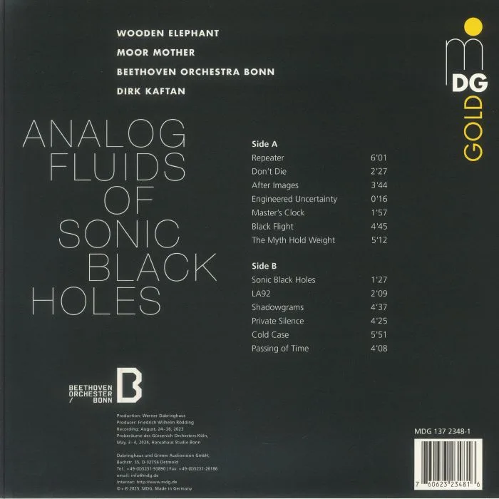 Обратная сторона обложки — MOOR MOTHER / WOODEN ELEPHANT / DIRK KAFTAN / BEETHOVEN ORCHESTER BONN — Analog Fluids Of Sonic Black Holes