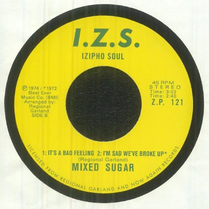 Обратная сторона обложки — MIXED SUGAR — GANGSTER GIRL / IT'S A BAD FEELING / I'M SAD WE'VE BROKE UP (7")