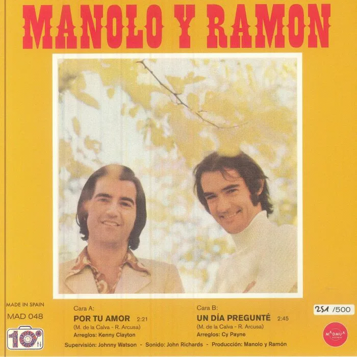 Back cover — MANOLO Y RAMON — Por Tu Amor