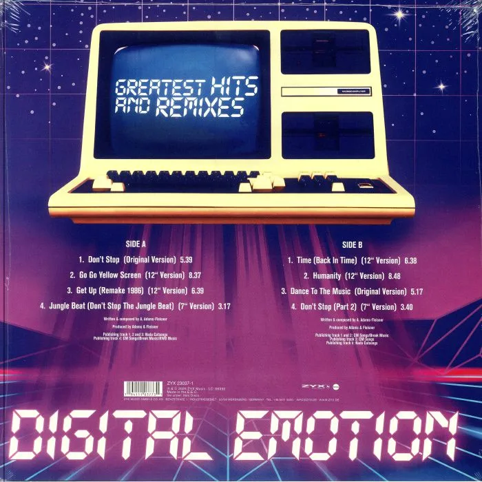 Обратная сторона обложки — DIGITAL EMOTION — Greatest Hits & Remixes