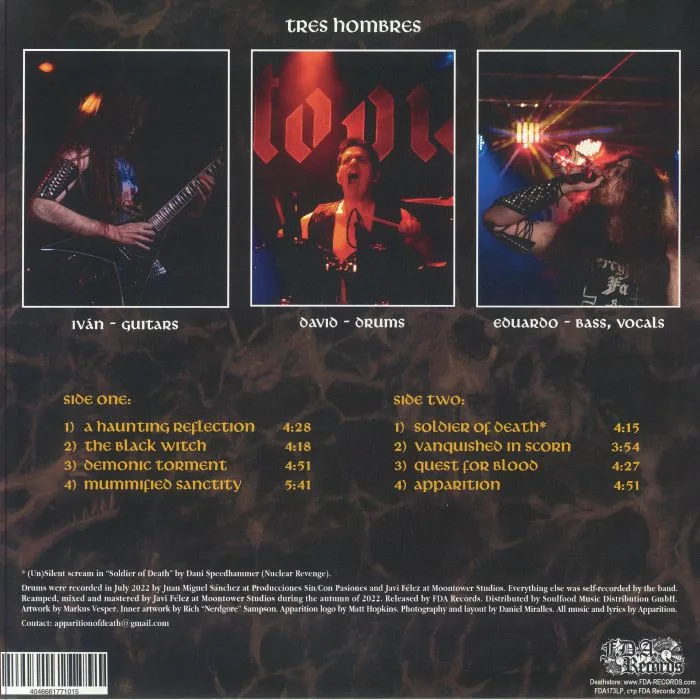 Back cover — APPARITION — Fear The Apparition