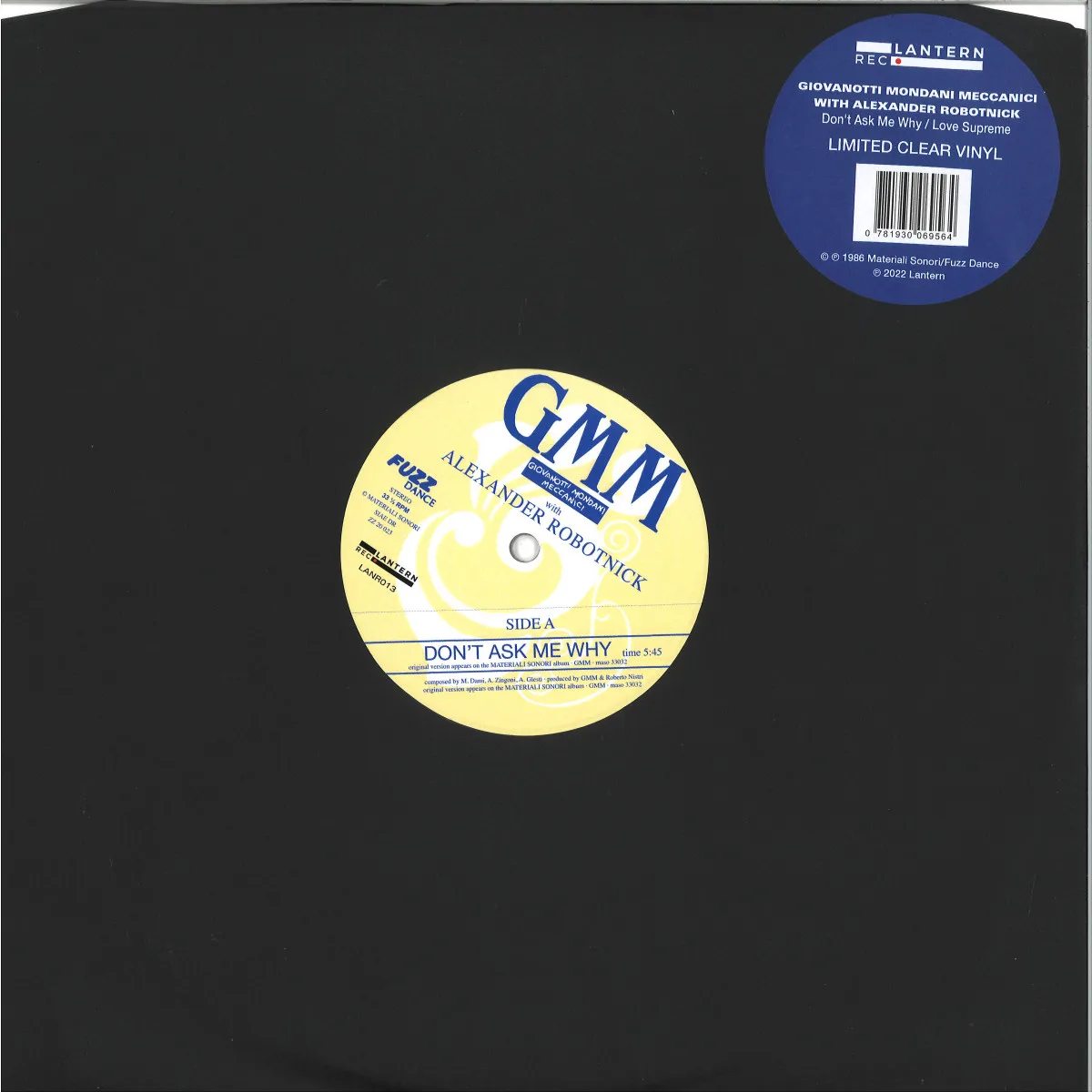 Back cover — Gmm With Robotnick — DON'T ASK ME WHY / LOVE SUPREME LP