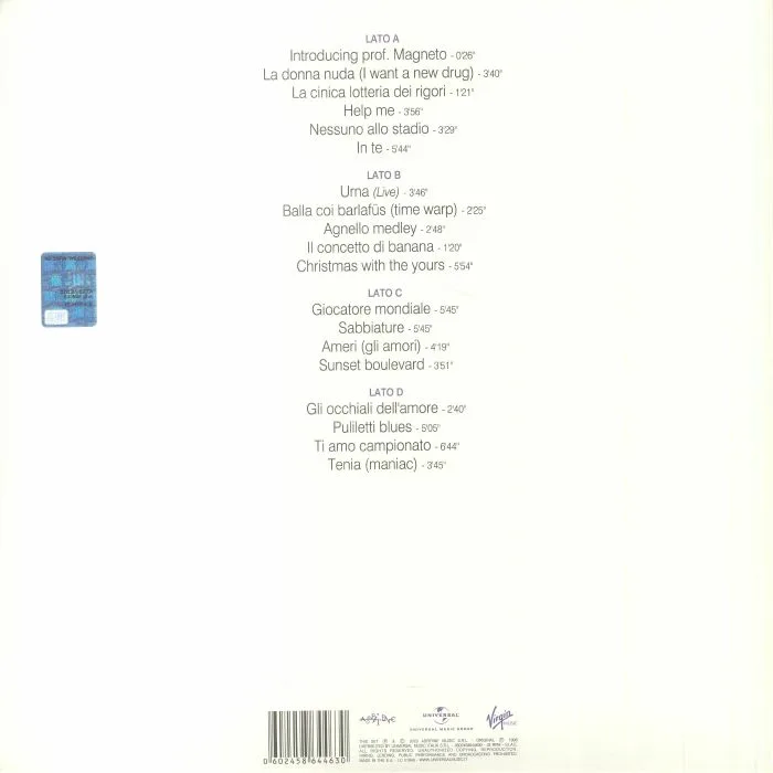 Back cover — ELIO E LE STORIE TESE — Peerla
