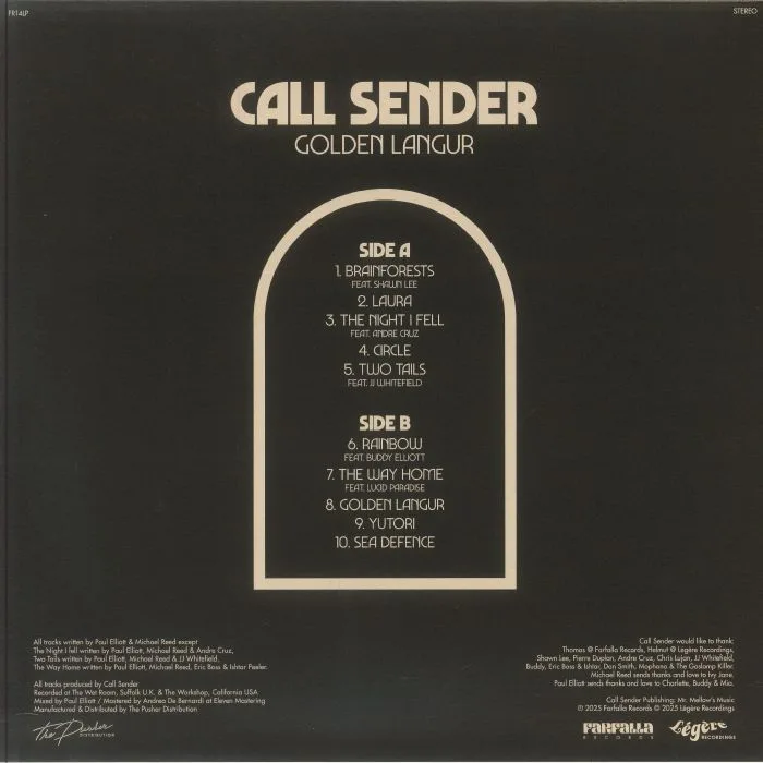 Back cover — Call Sender — Golden Langur LP