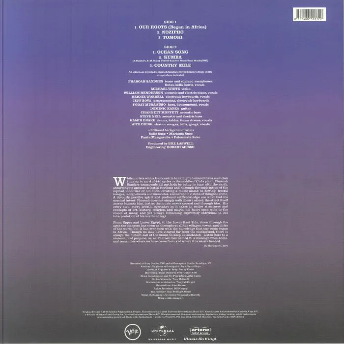 Обратная сторона обложки — Pharoah SANDERS — Message From Home (reissue)