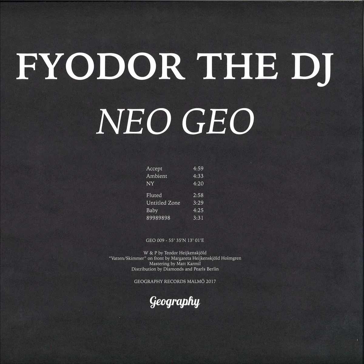 Обратная сторона обложки — Fyodor The Dj — Neo Geo