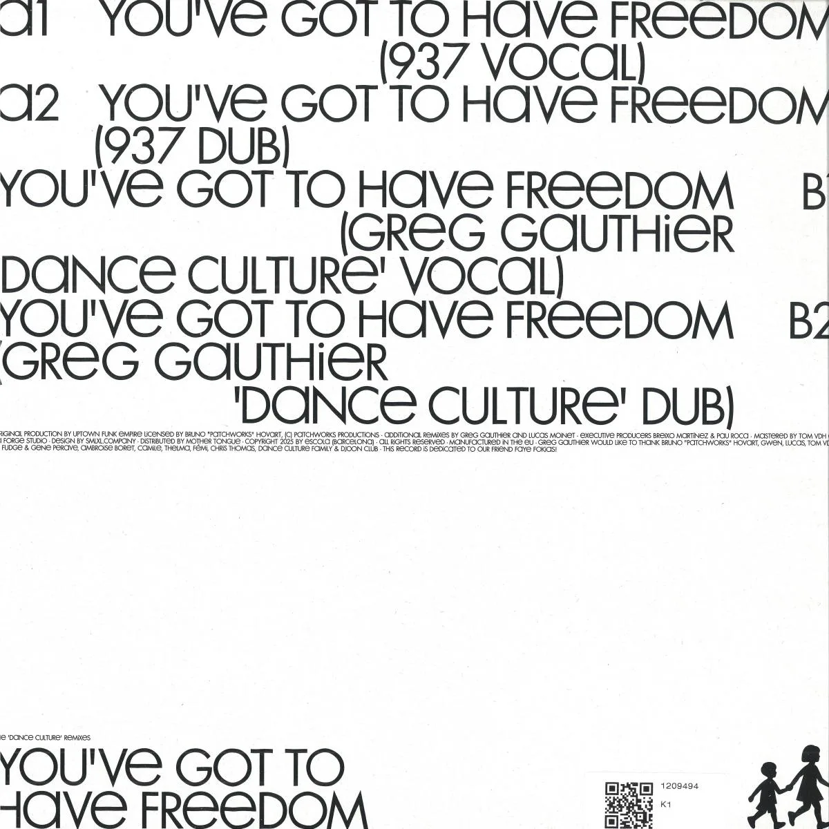 Back cover — Various — You've Got To Have The Freedom (The Dance Culture Remixes)