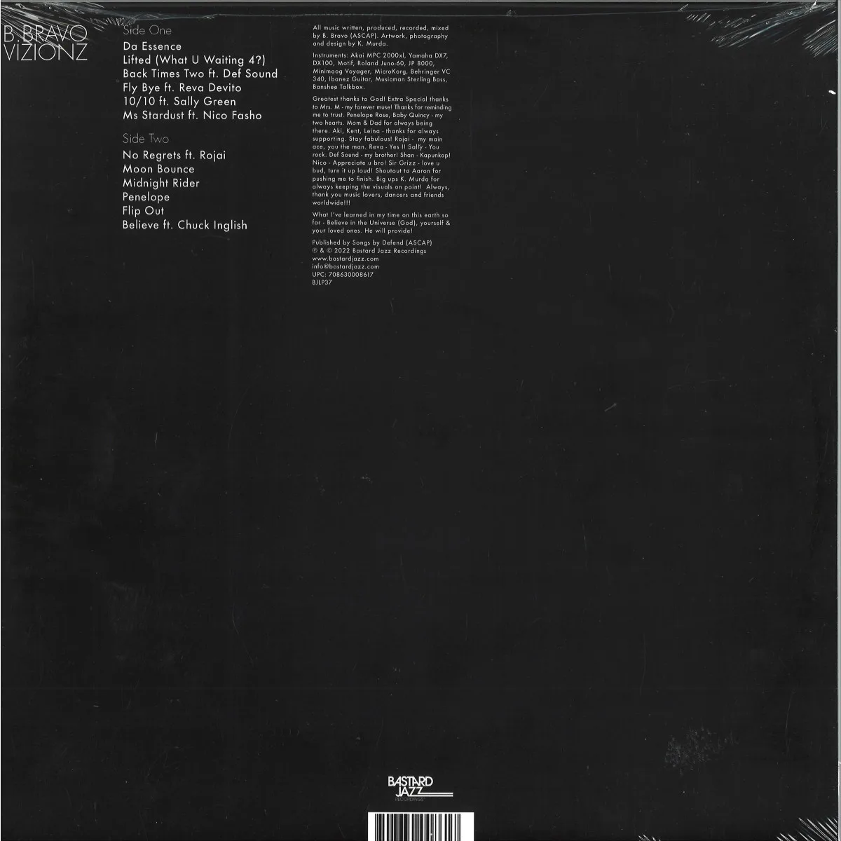 Back cover — B. Bravo — Vizionz EP