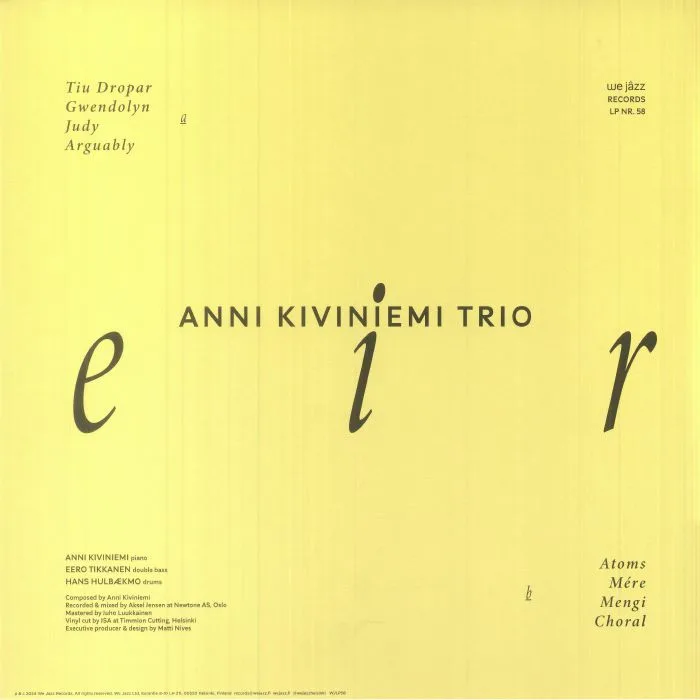 Back cover — ANNI KIVINIEMI TRIO — Eir