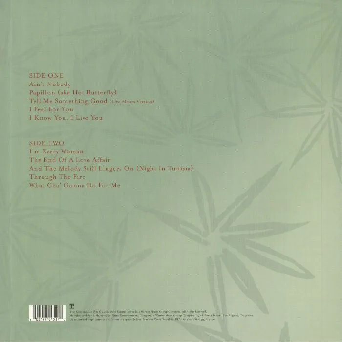 Back cover — CHAKA KHAN — Epiphany: The Best Of Chaka Khan (reissue)