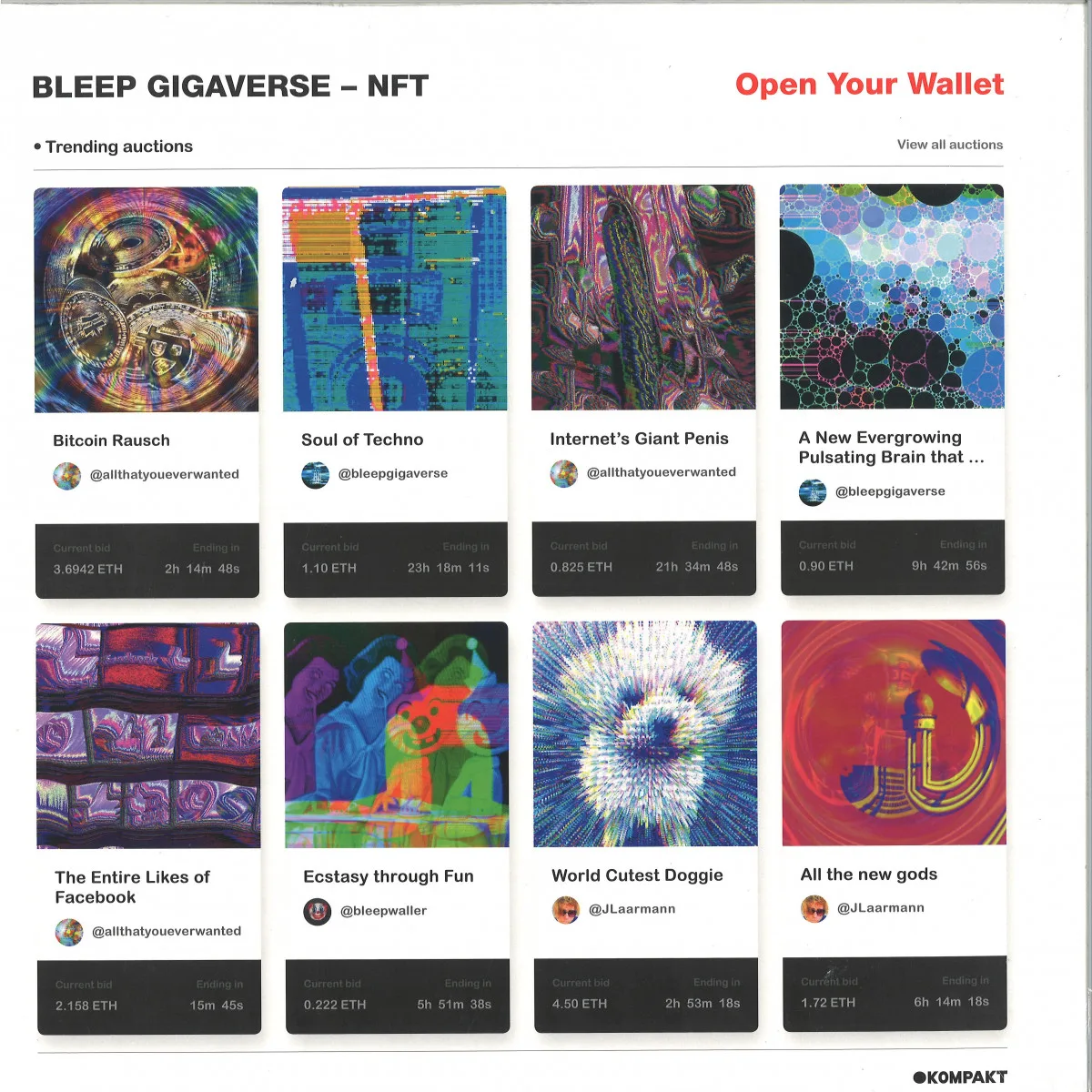 Лицевая сторона обложки — Bleep Gigaverse — NFT