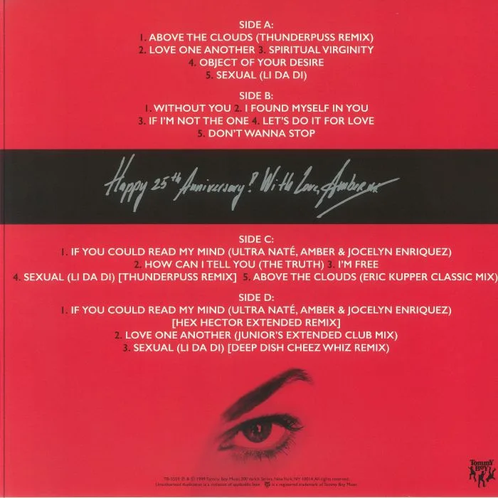 Back cover — AMBER — Amber (25th Anniversary Edition)
