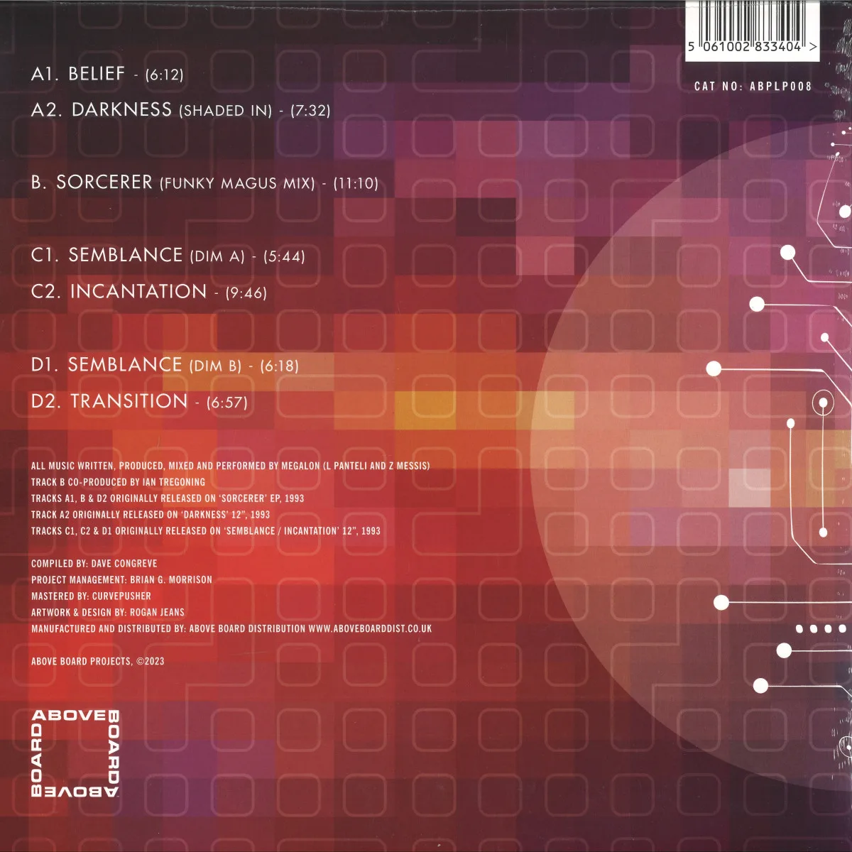 Back cover — Megalon — The Collected EP's Part 1 (2x12")