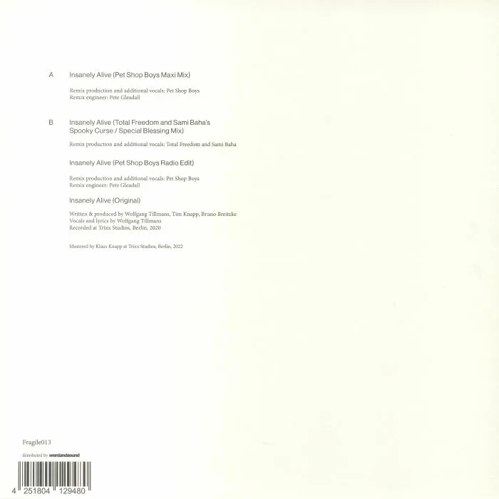 Back cover — Wolfgang TILLMANS — Insanely Alive