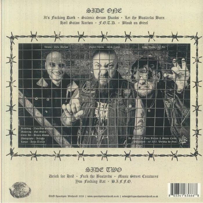 Обратная сторона обложки — WOLFBASTARD — Satanic Scum Punks