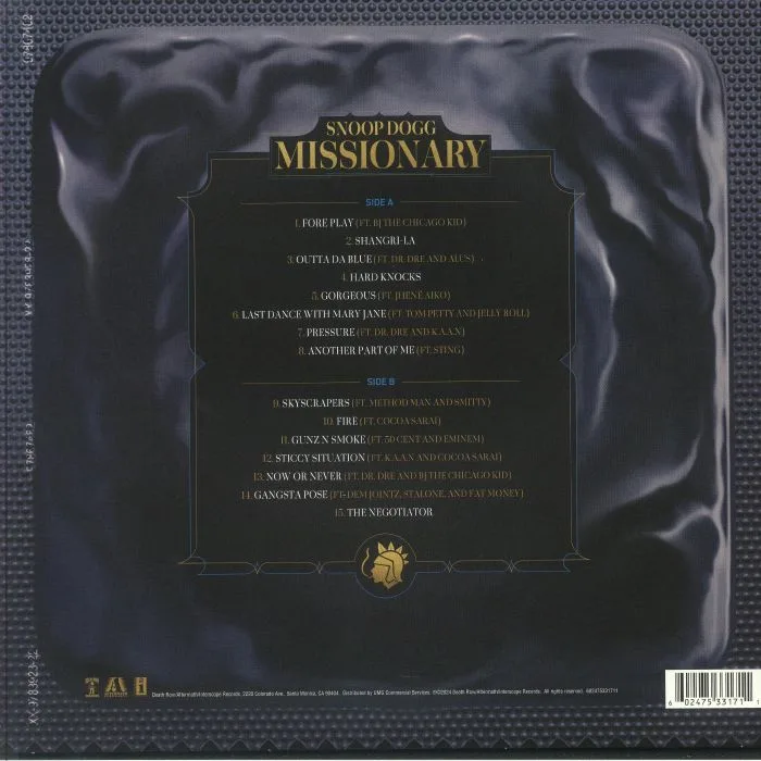 Back cover — SNOOP DOGG — Missionary