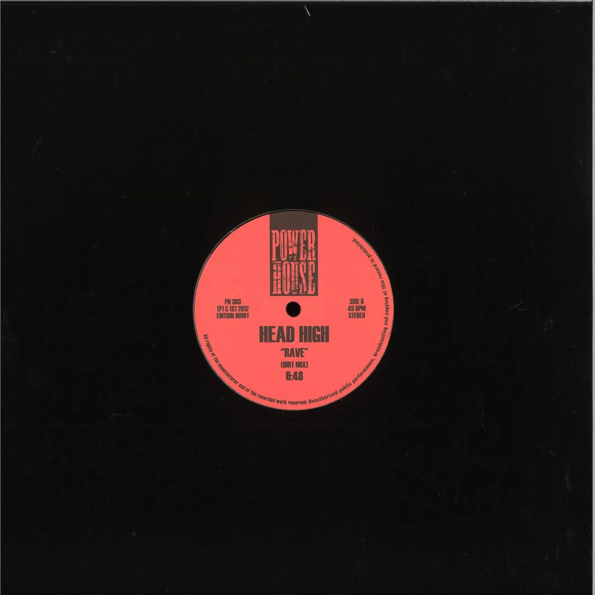 Back cover — Head High — Rave