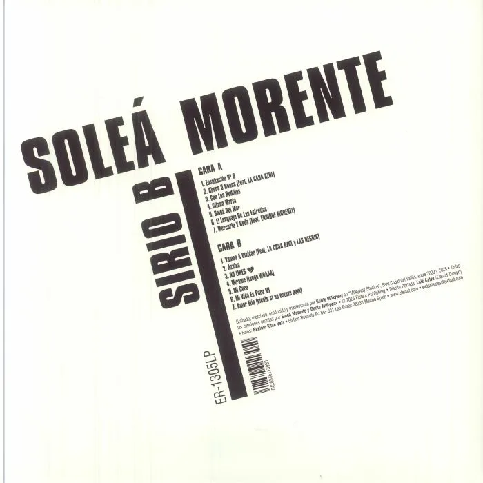 Обратная сторона обложки — Solea MORENTE — Sirio B