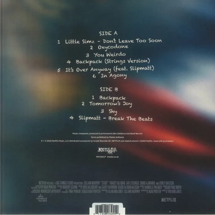 Back cover — Ben SALISBURY / GEOFF BARROW — Steve (Soundtrack)