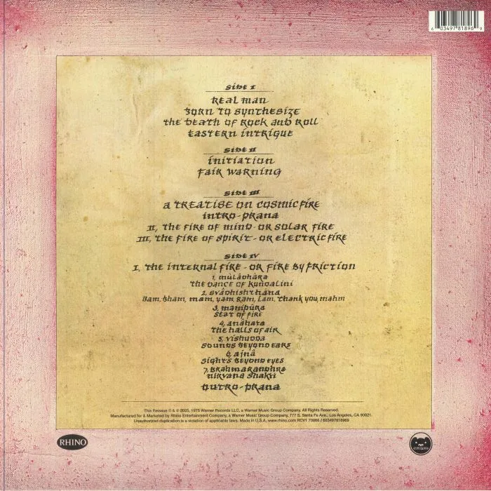 Back cover — Todd RUNDGREN — Initiation (50th Anniversary Edition) (Record Store Day RSD 2025)