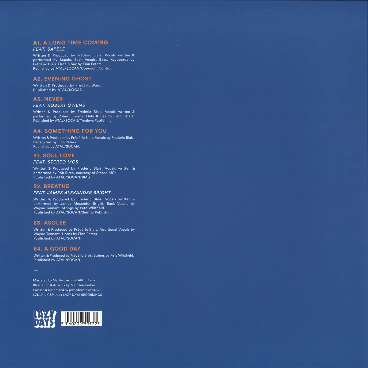 Обратная сторона обложки — Fred Everything — Love, Care, Kindness & Hope LP