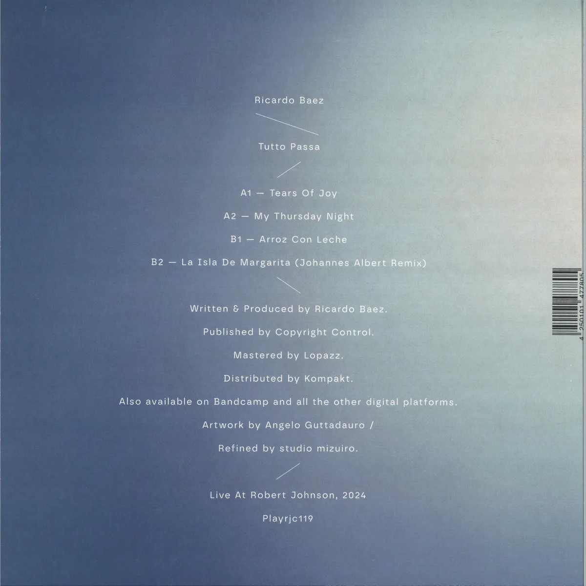 Back cover — Ricardo Baez — Tutto Passa