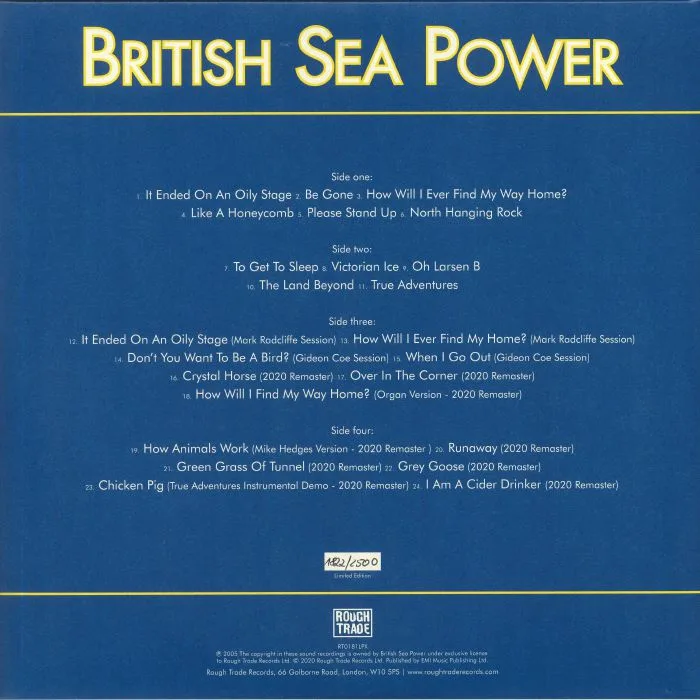 Back cover — BRITISH SEA POWER — Open Season (15th Anniversary Edition)