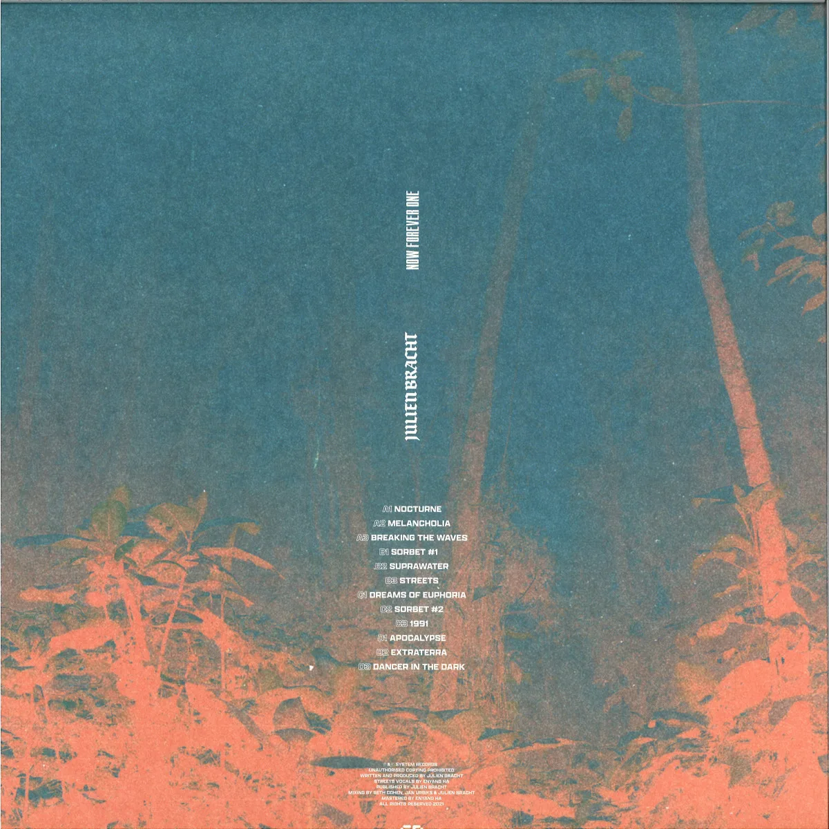 Back cover — Julien Bracht — Now Forever One 2x12"