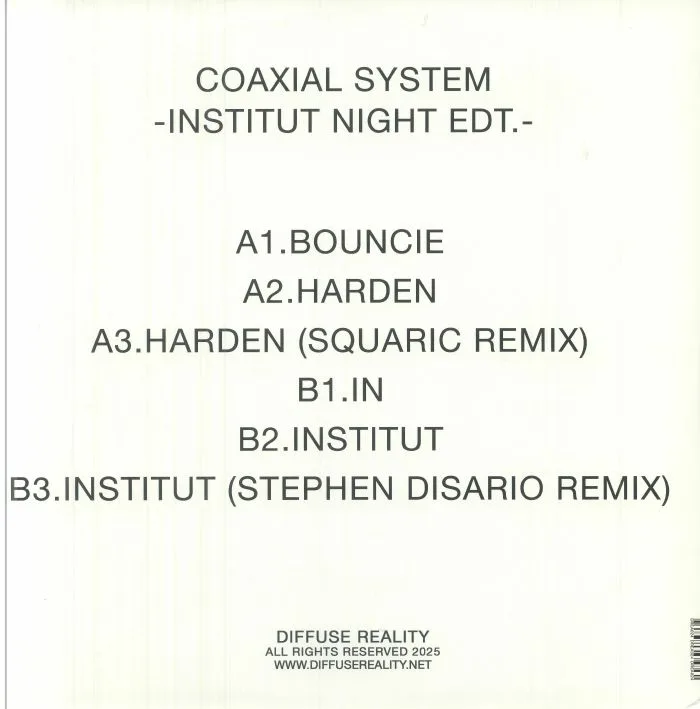 Back cover — COAXIAL SYSTEM — Institut Night Edt