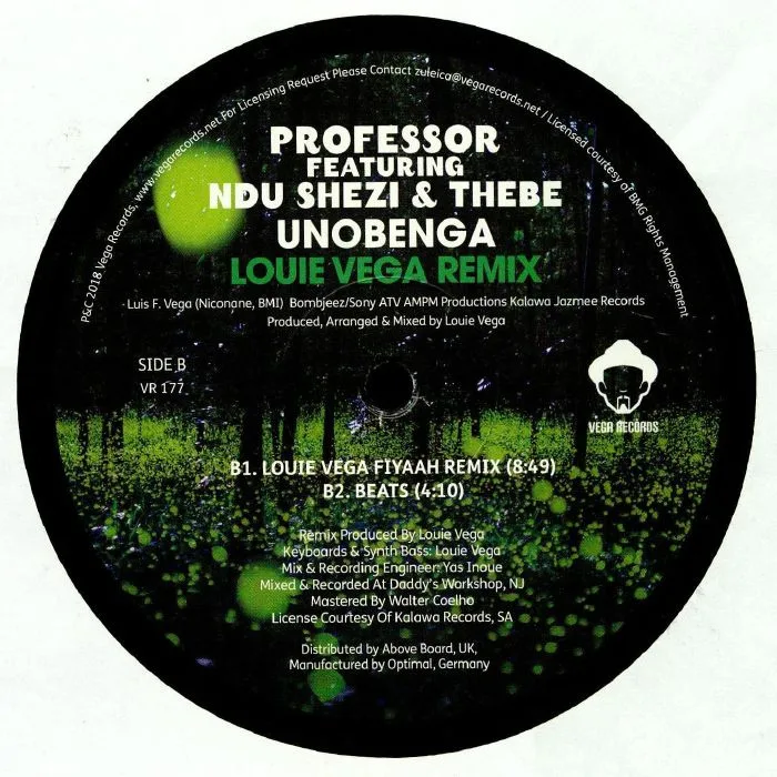 Back cover — PROFESSOR feat NDU SHEZI / THEBE — Unobenga: Louie Vega Remix