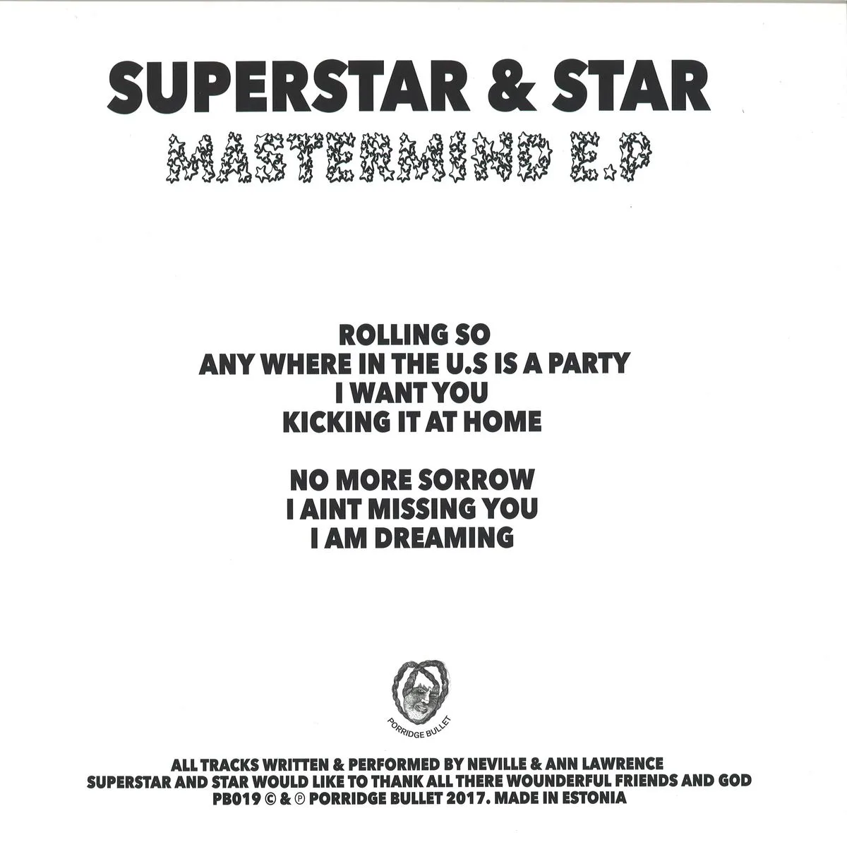 Back cover — Superstar&Star — Mastermind E.p.