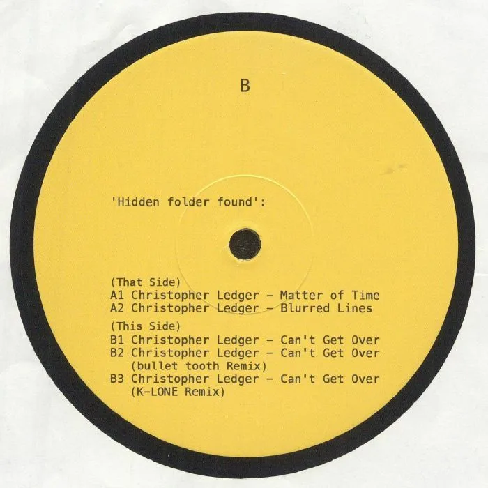 Back cover — Christopher LEDGER — Matter Of Time EP