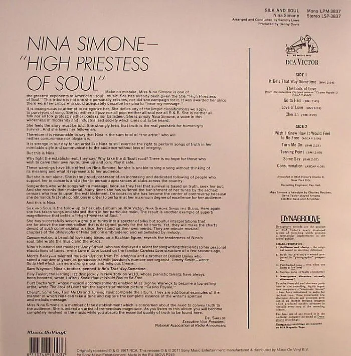 Обратная сторона обложки — Nina SIMONE — Silk & Soul