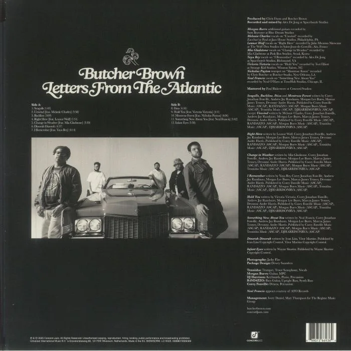 Back cover — BUTCHER BROWN — Letters From The Atlantic