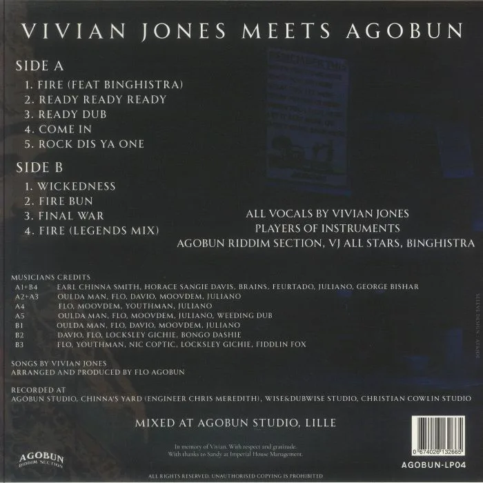 Back cover — Vivian JONES meets AGOBUN — Vivian Jones Meets Agobun