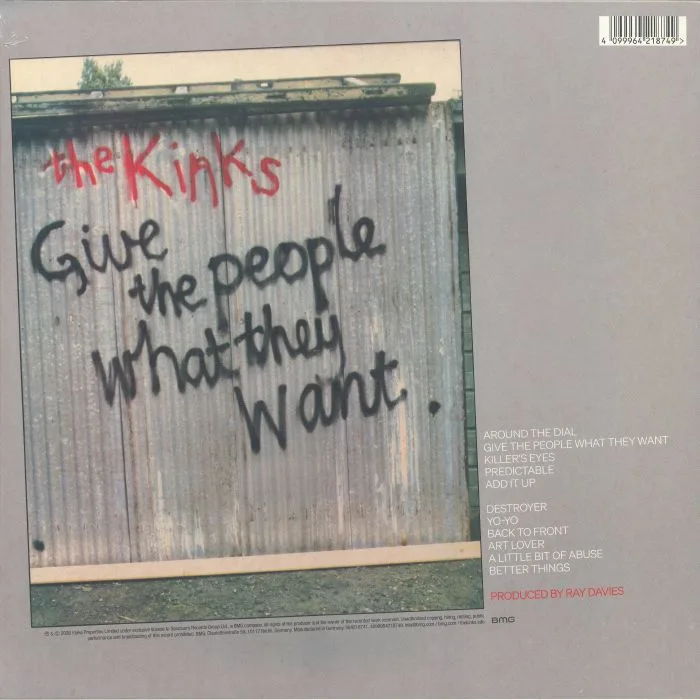 Обратная сторона обложки — The KINKS — Give The People What They Want (remastered)