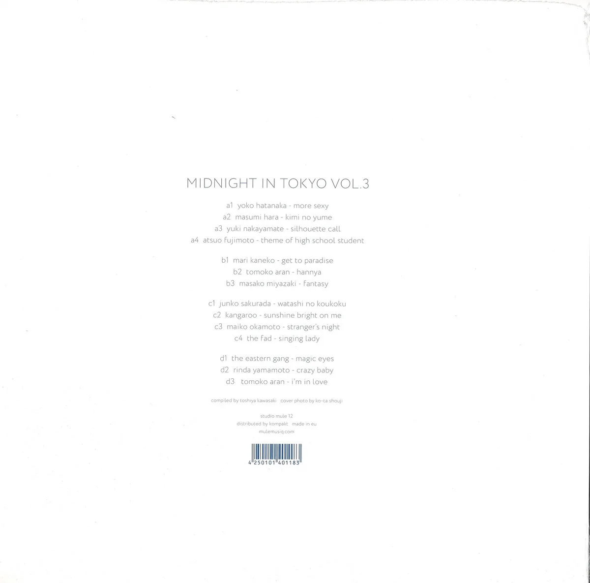 Обратная сторона обложки — Various — Midnight In Tokyo Vol. 3