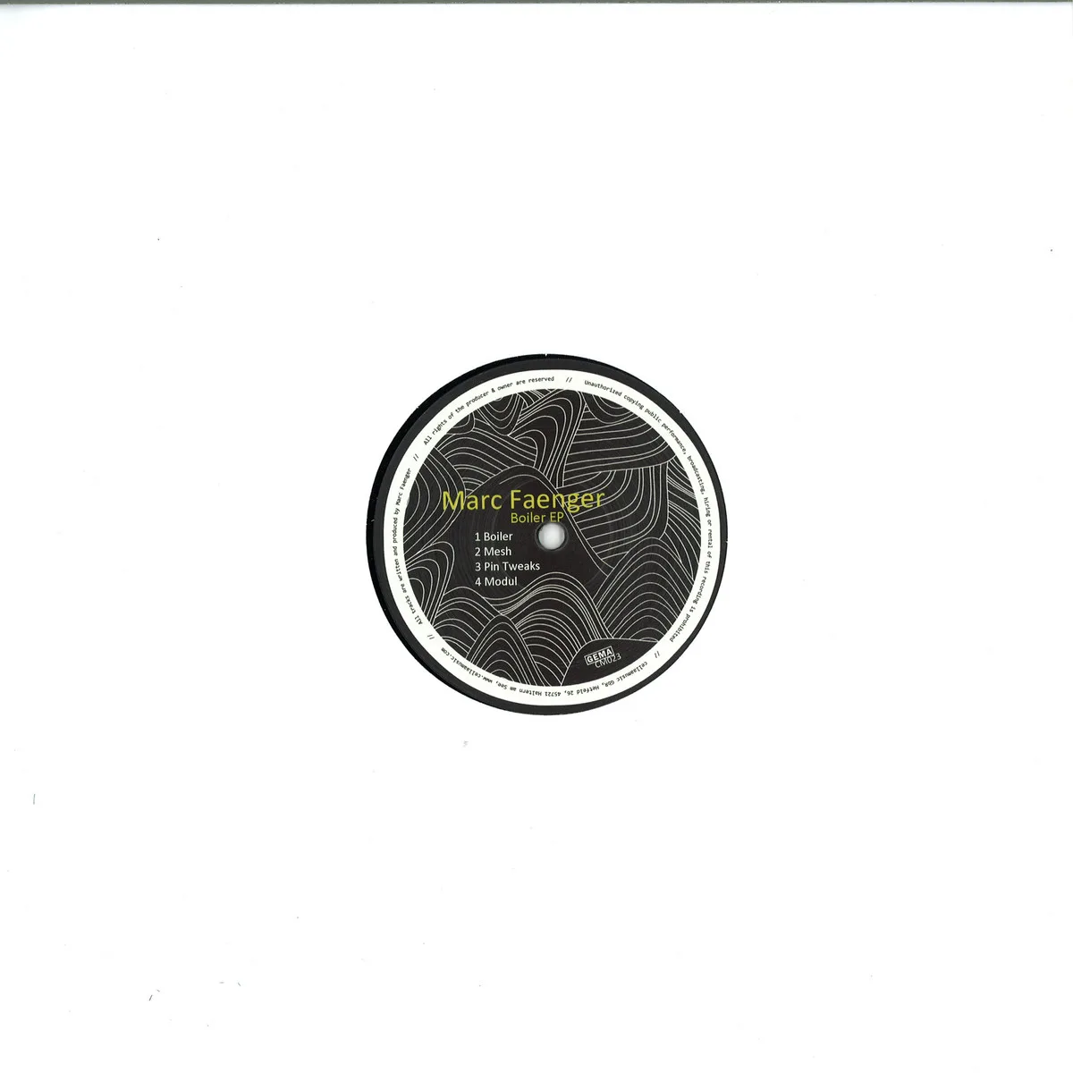 Back cover — Marc Faenger — Boiler Ep